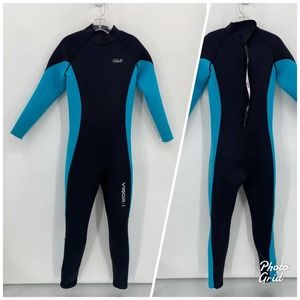 Hevto Kids Full Body Black & Turquoise Wet Suit Size 16